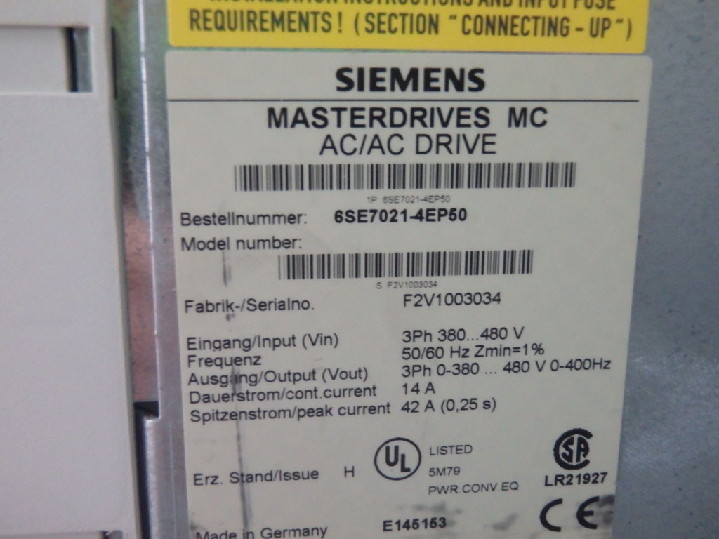 SIEMENS 6SE7021-4EP50
