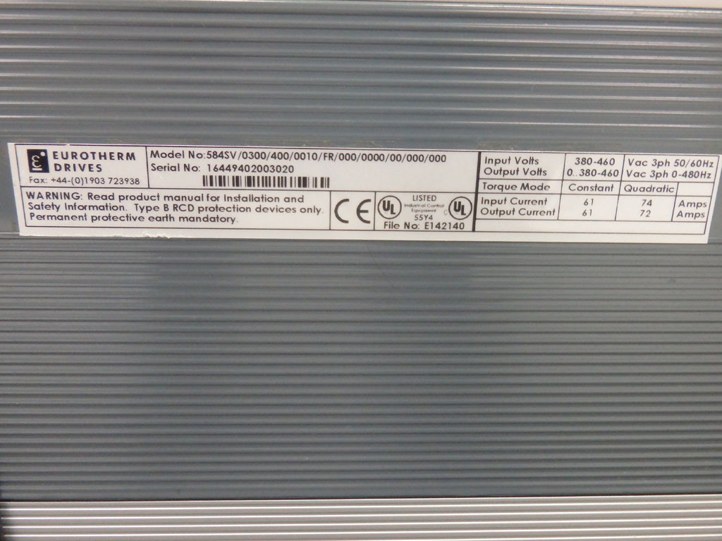 EUROTHERM DRIVES 584SV/0300/400/0010/FR/000