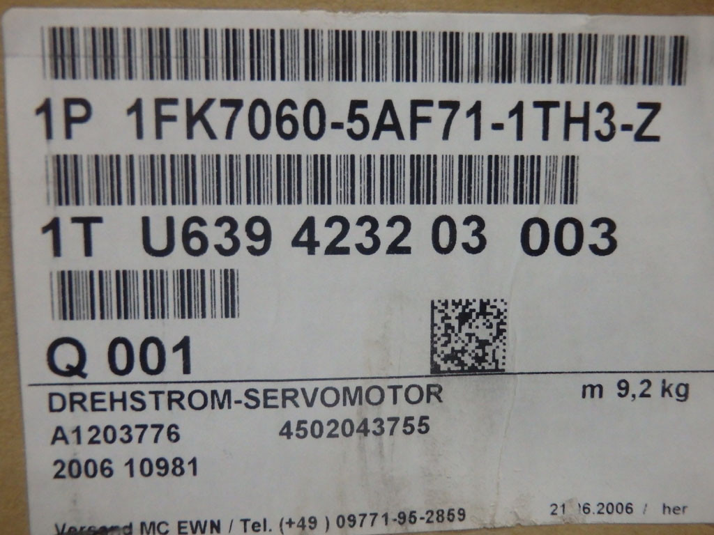 SIEMENS 1FK7060-5AF71-1TH3-Z