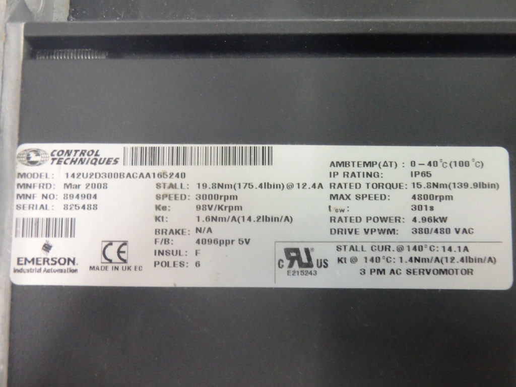 CONTROL TECHNIQUES 142U2D300BACAA165240