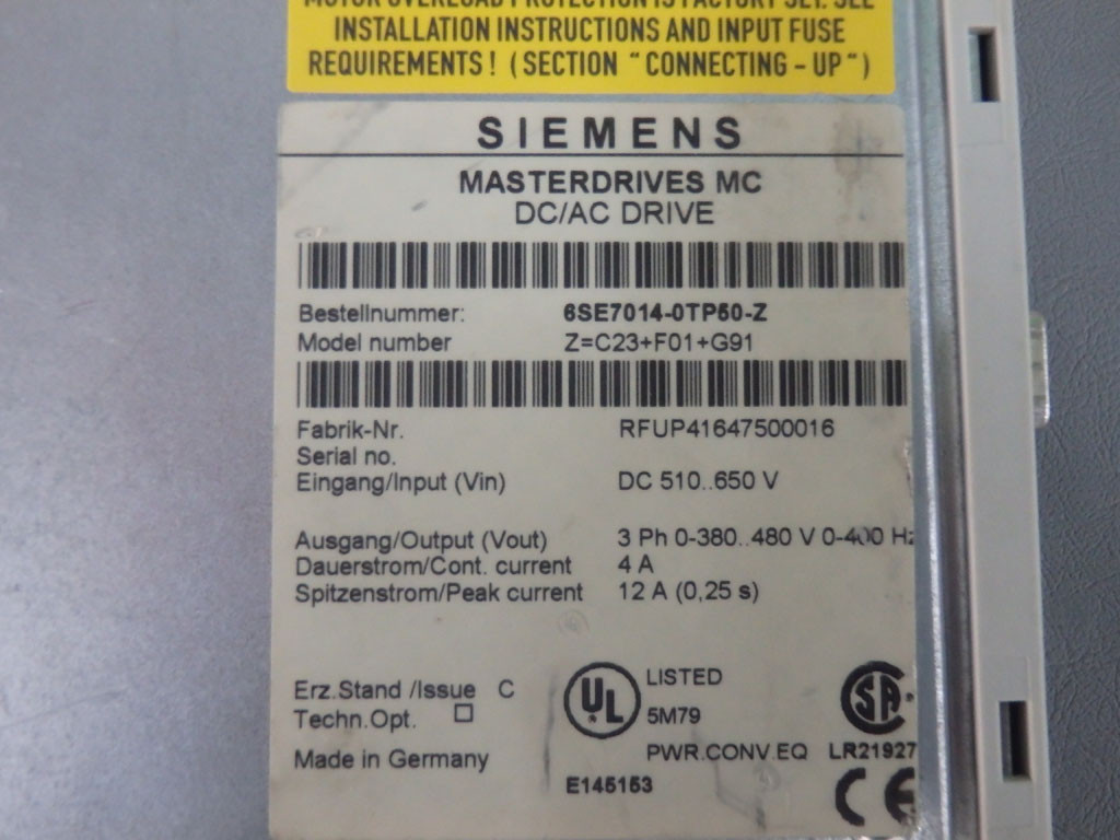 SIEMENS 6SE7014-0TP50-Z
