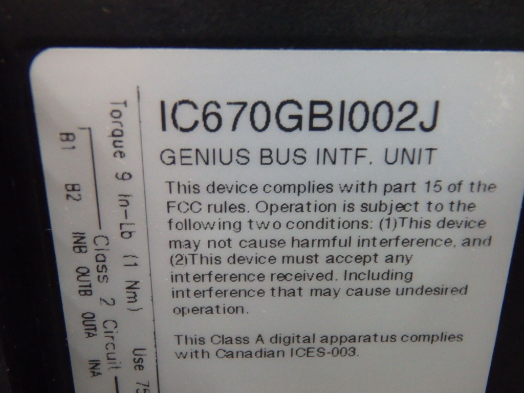 GE FANUC IC670GBI002
