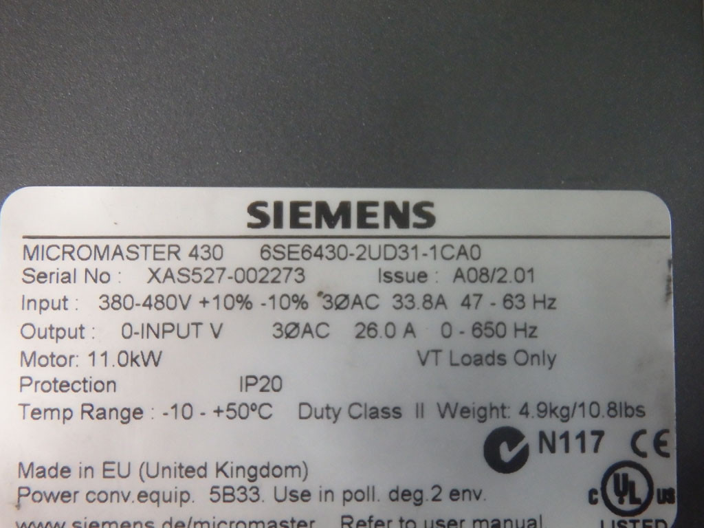 SIEMENS 6SE6430-2UD31-1CA0
