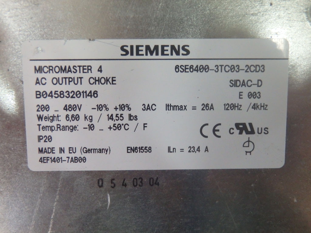 SIEMENS 6SE6400-3TC03-2CD3