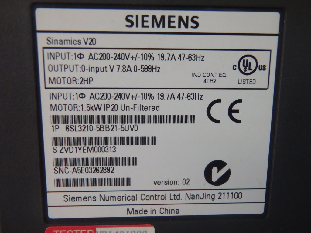 SIEMENS 6SL3210-5BB21-5UV0