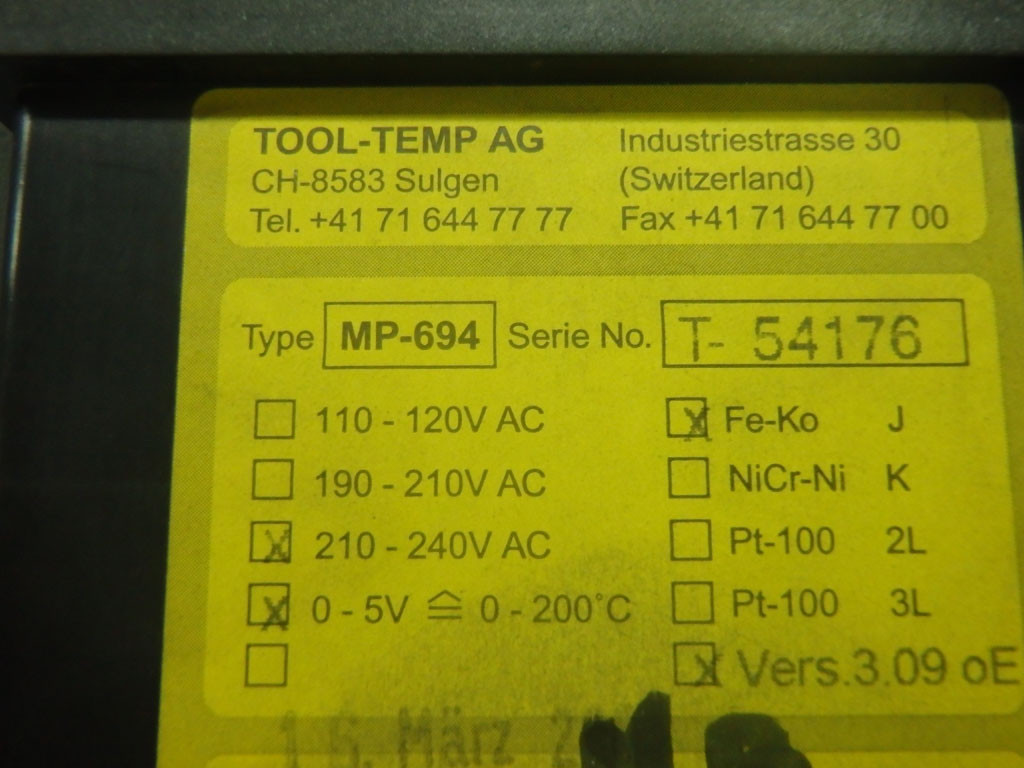 TOOL-TEMP AG MP-694