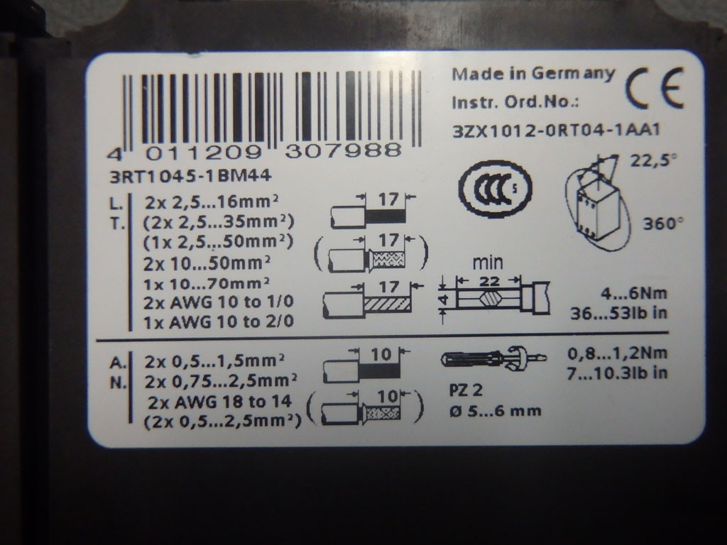 SIEMENS 3RT1045-1BM44