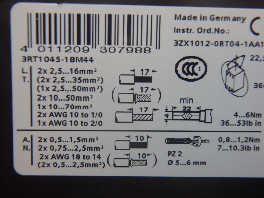 SIEMENS 3RT1045-1BM44