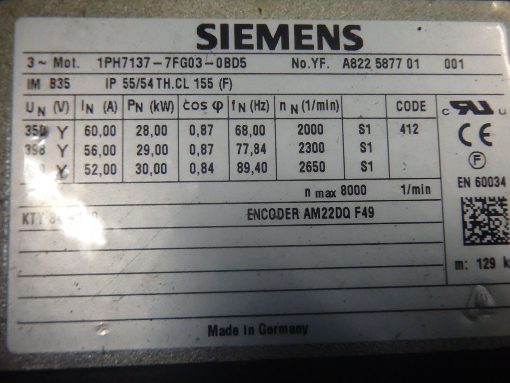 SIEMENS 1PH7137-7FG03-0BD5