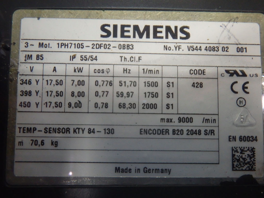SIEMENS 1PH7105-2DF02-0BB3