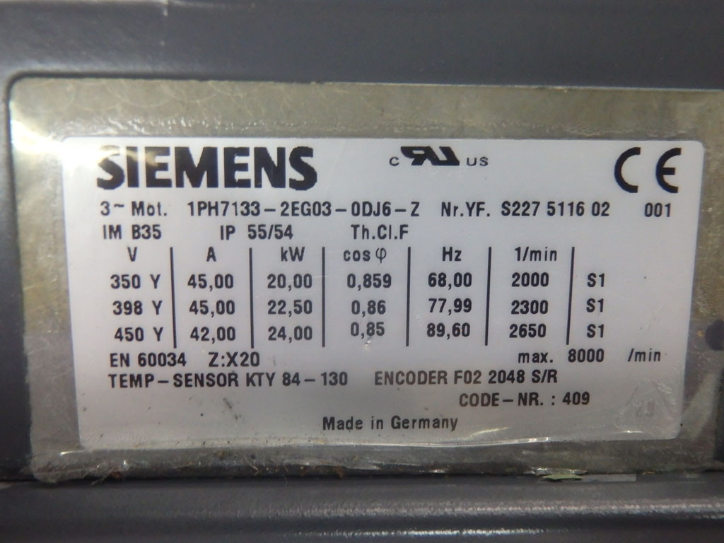 SIEMENS 1PH7133-2EG03-0DJ6-Z