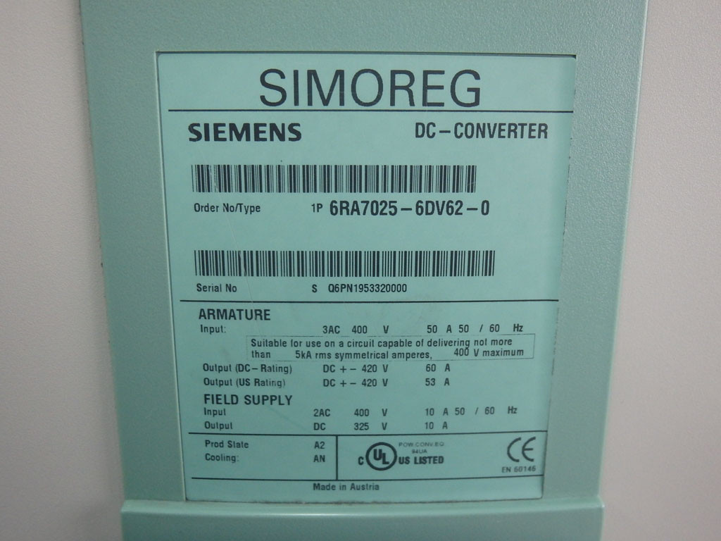 SIEMENS 6RA7025-6DV62-0