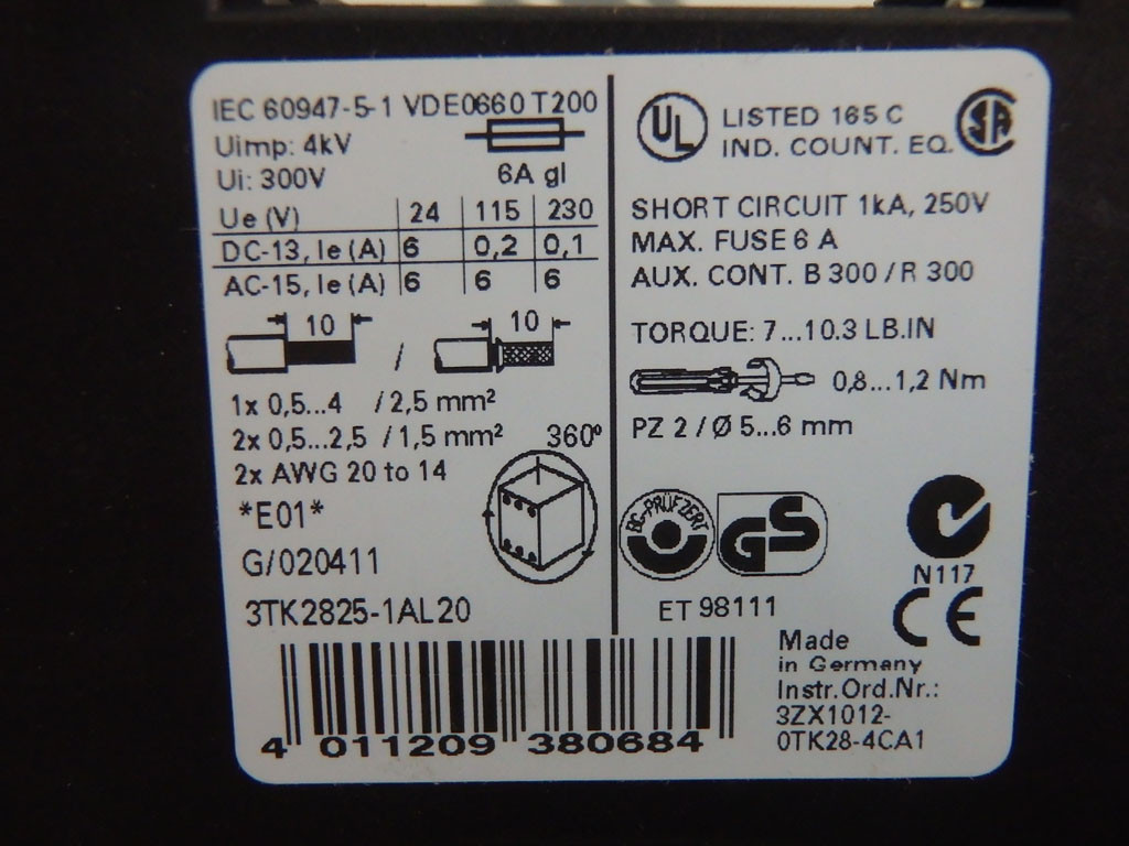 SIEMENS 3TK2825-1AL20