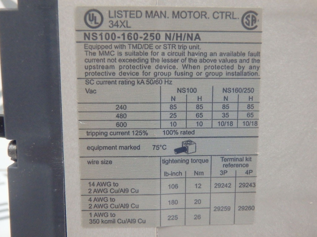 MERLIN GERIN NS100-160-250N/H/NA