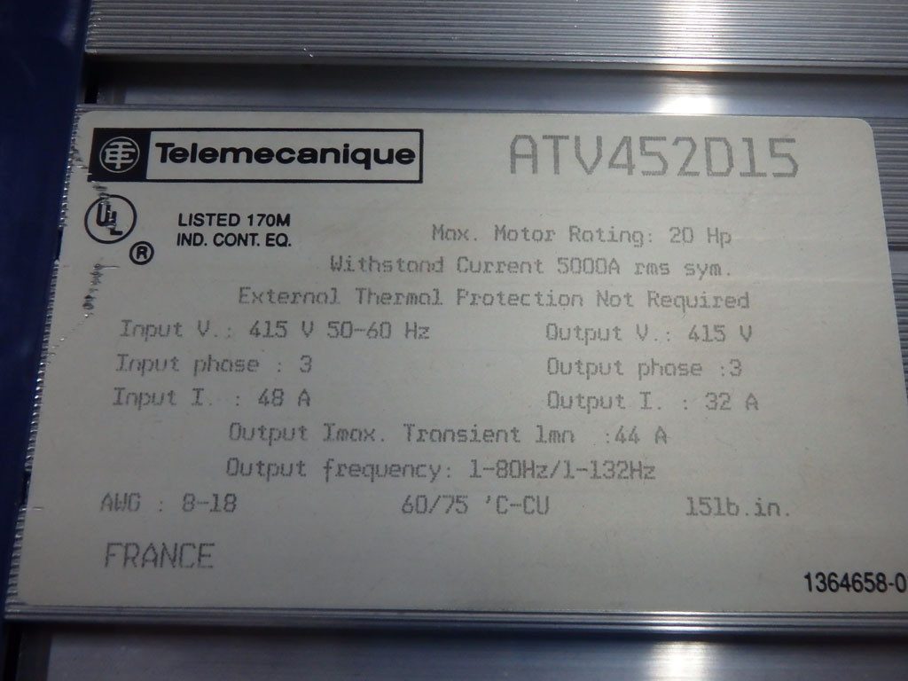 TÉLÉMÉCANIQUE  ATV452D15