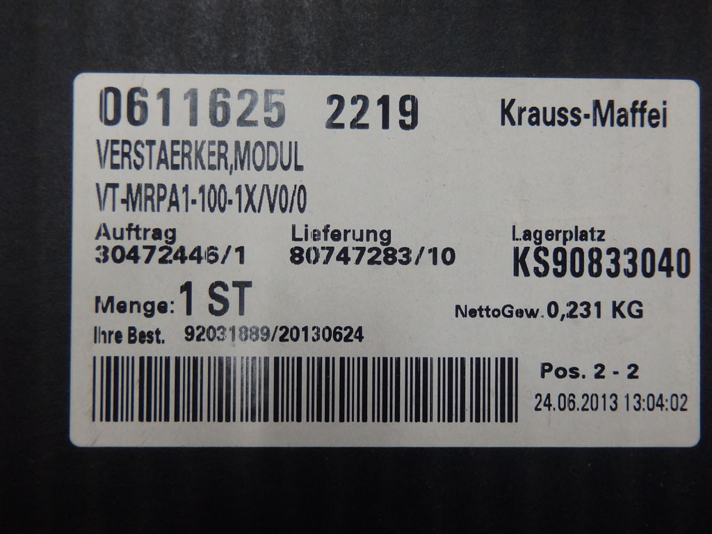 KRAUSS-MAFFEI VT-MRPA1-100-1X/V0/0