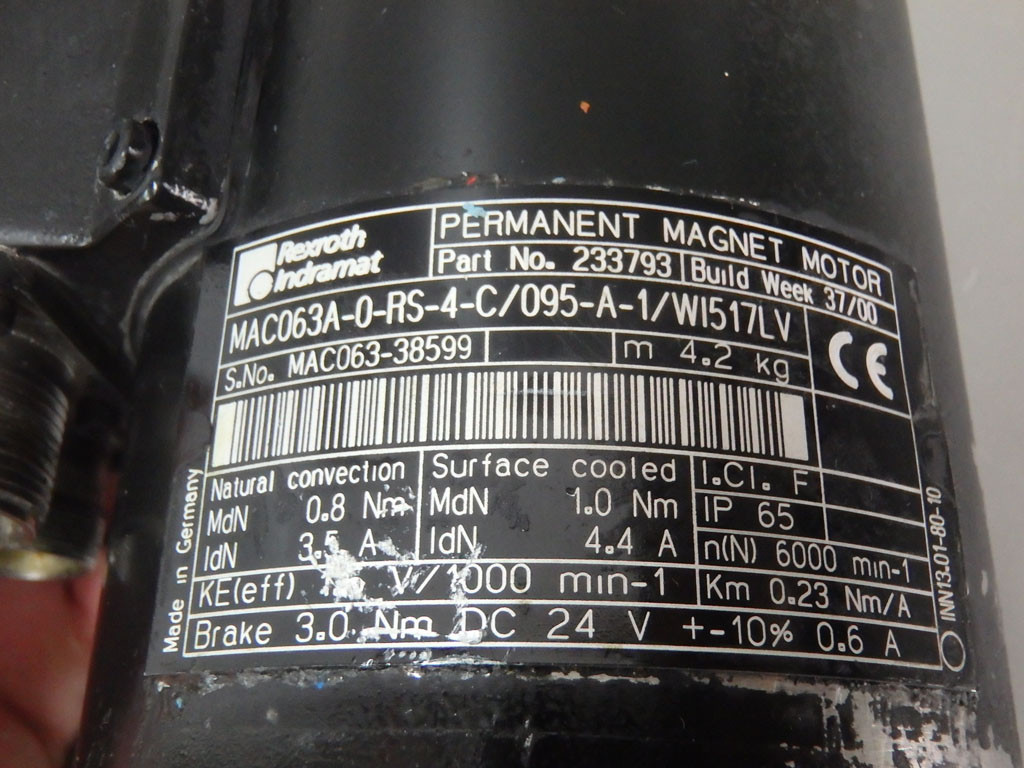 INDRAMAT MAC063A-0-RS-4-C/095-A-1/WI517LV