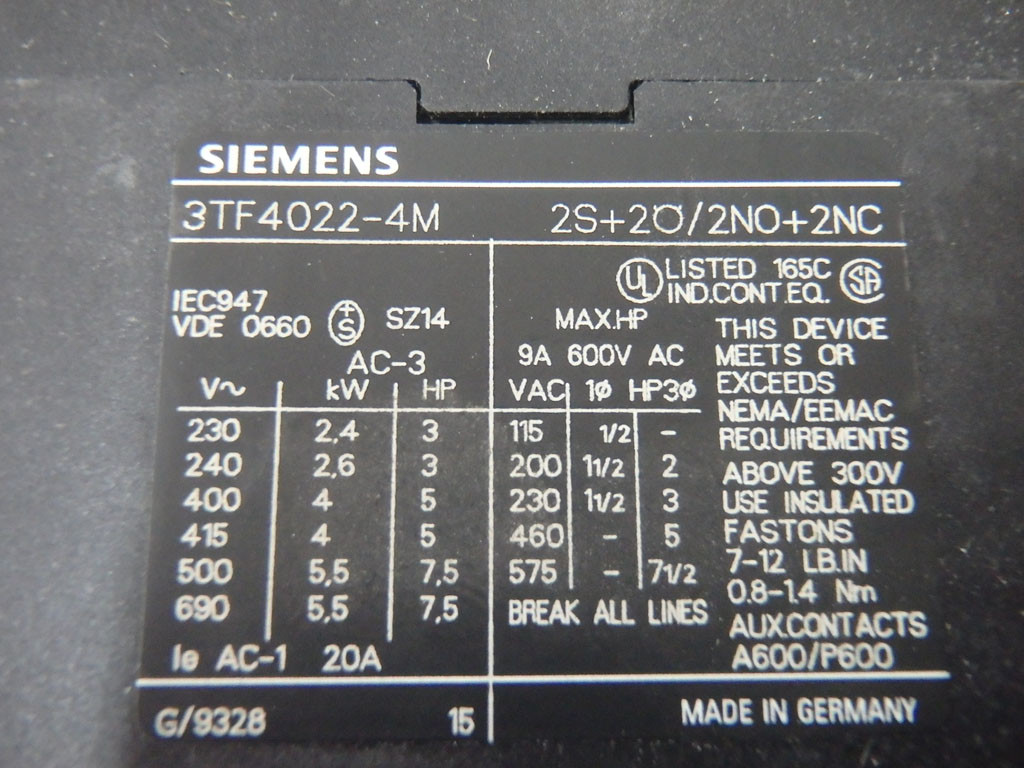 SIEMENS 3TF4022-4MH0