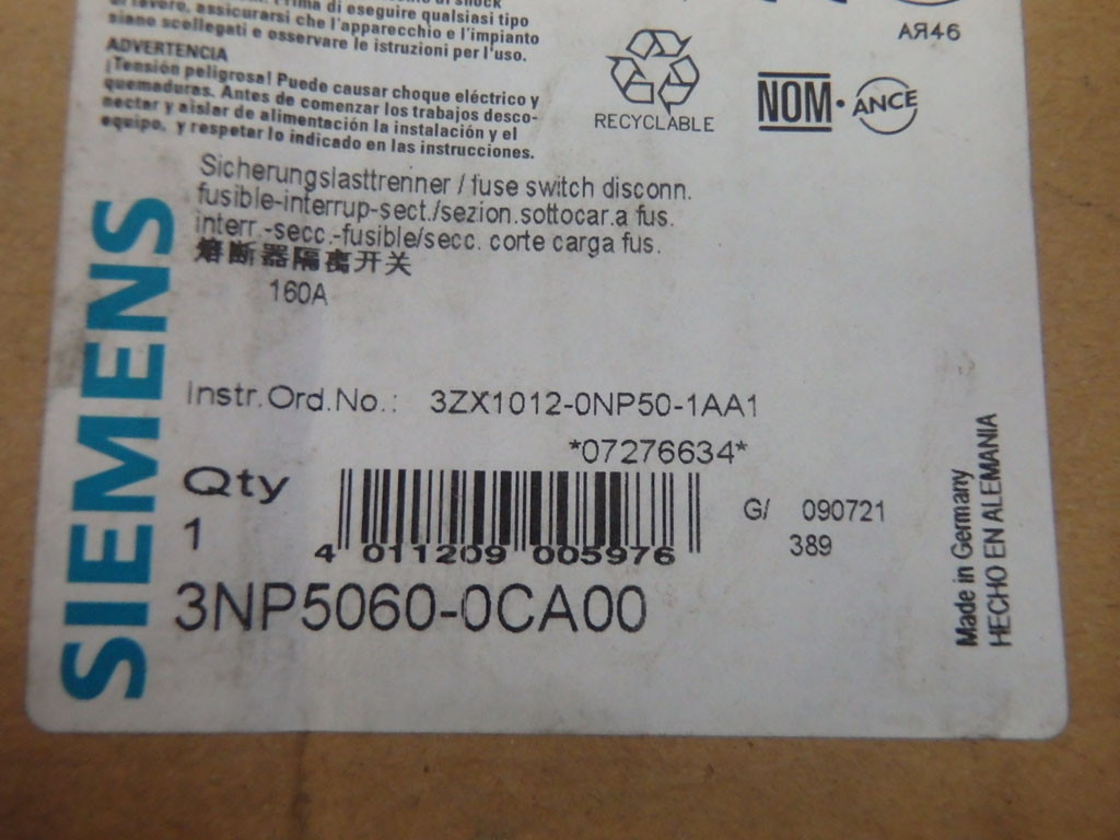 SIEMENS 3NP5060-0CA00