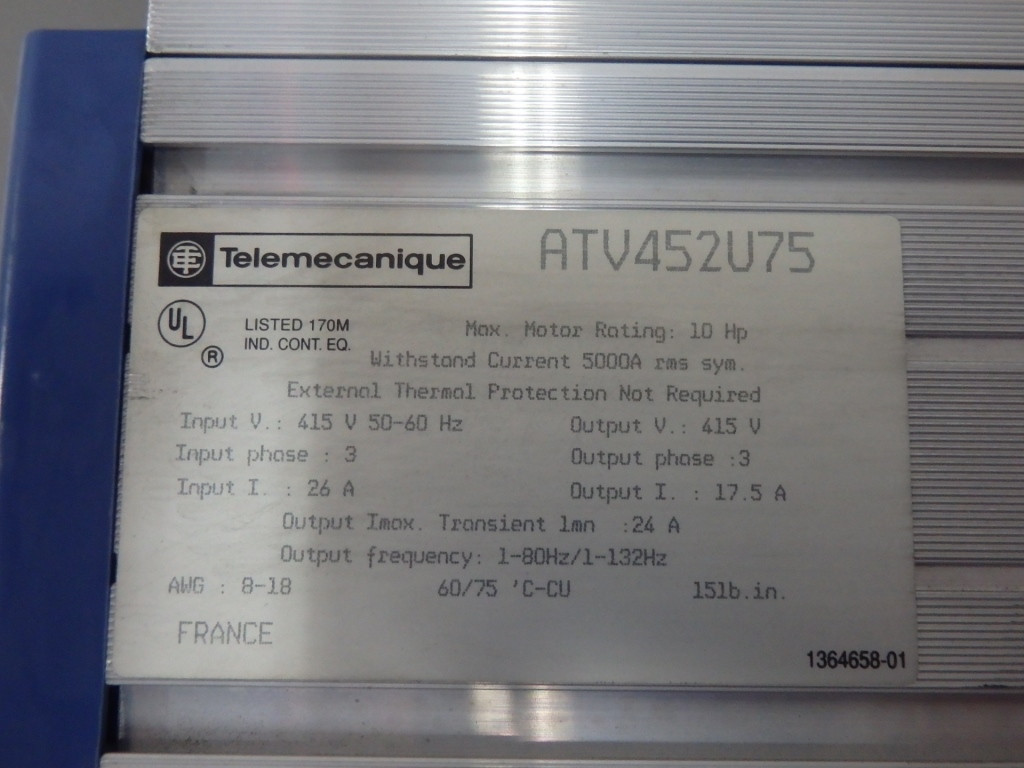 TÉLÉMÉCANIQUE  ATV452U75