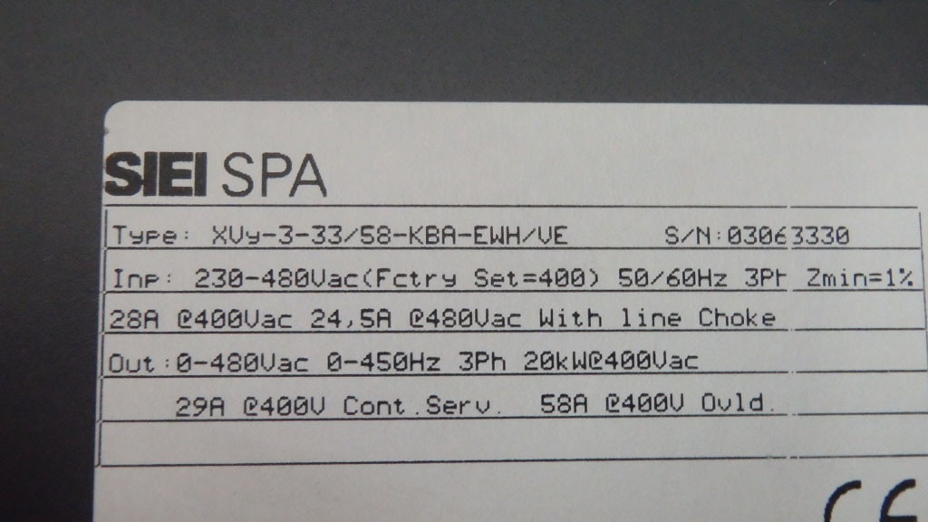 SIEI XVY-3-33/58-KBA-EWH/VE