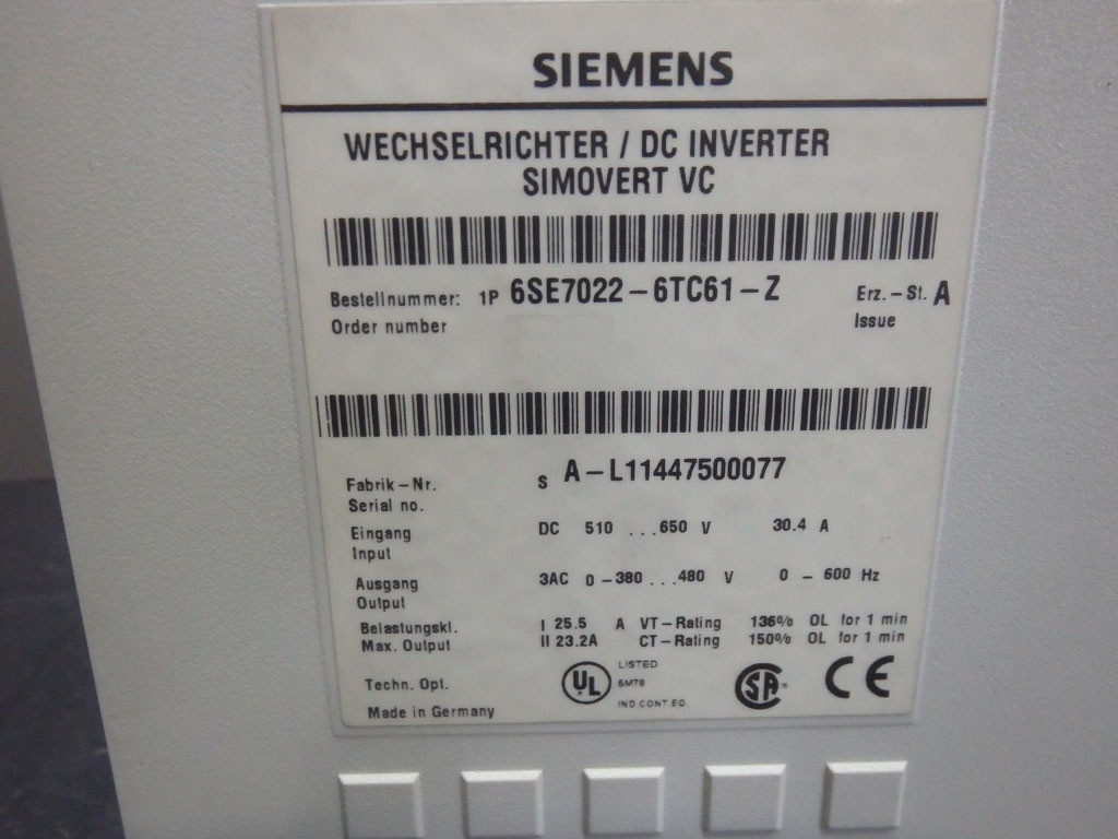 SIEMENS 6SE7022-6TC61
