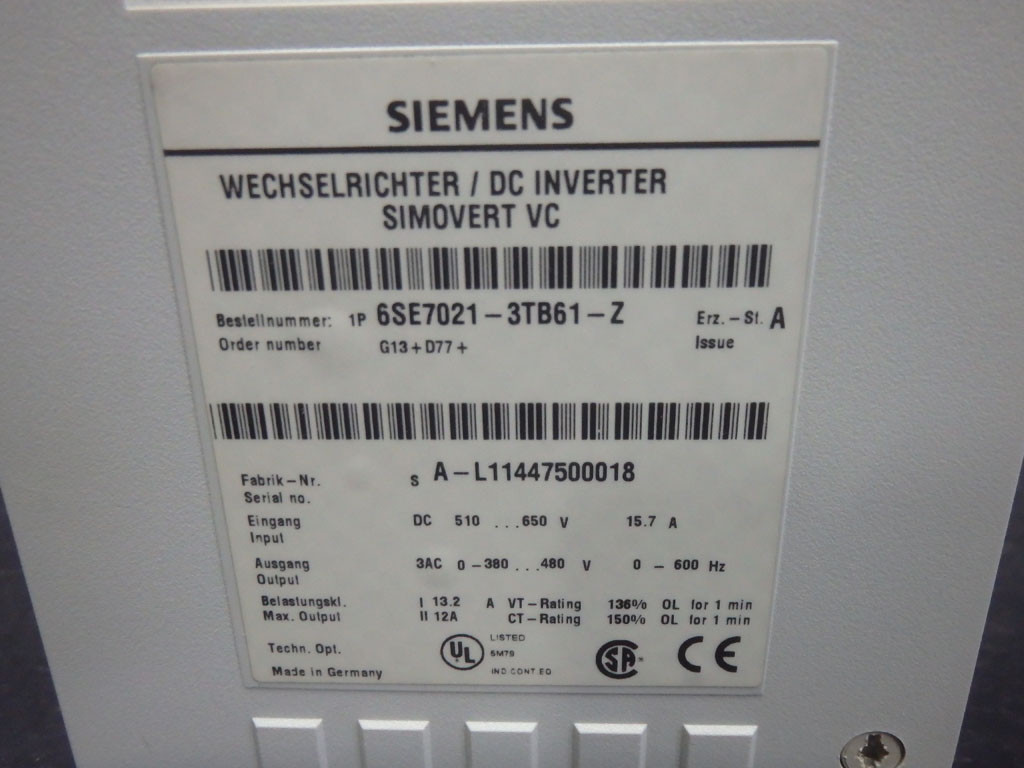 SIEMENS 6SE7021-3TB61