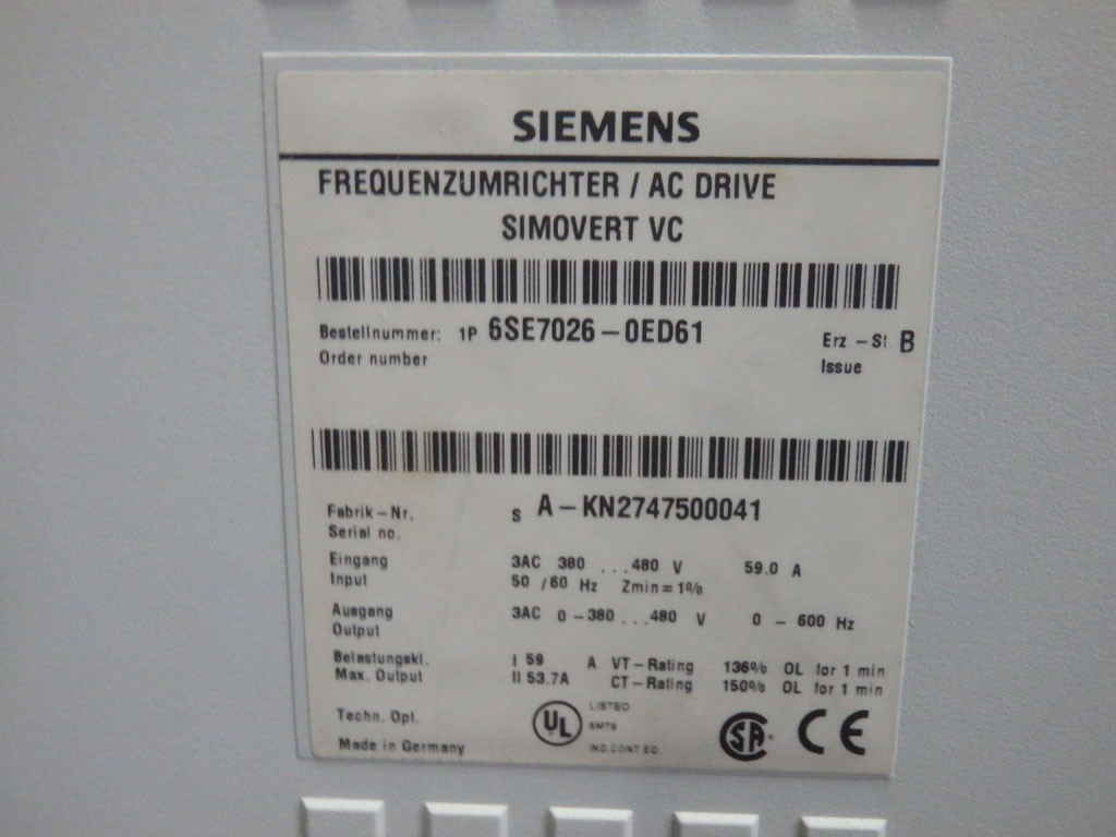 SIEMENS 6SE7026-0ED61