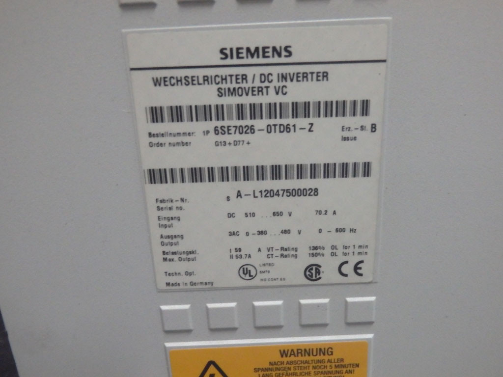 SIEMENS 6SE7026-0TD61
