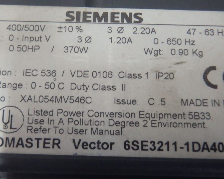 SIEMENS 6SE3211-1DA40