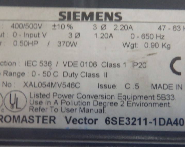 SIEMENS 6SE3211-1DA40