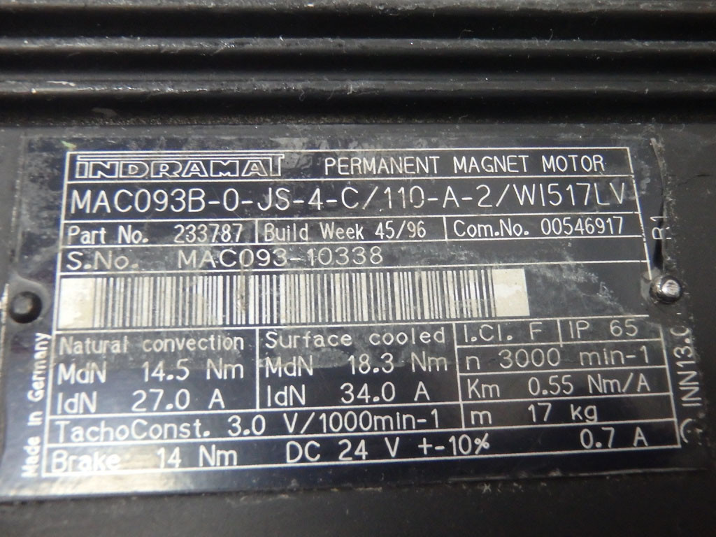 INDRAMAT MAC093B-0-JS-4-C/110-A-2/WI517LV