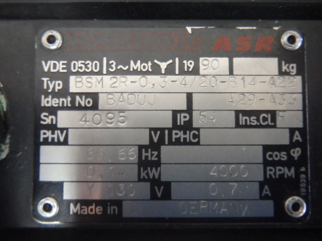 BALDOR BSM2R-03-4/20-B14-A22