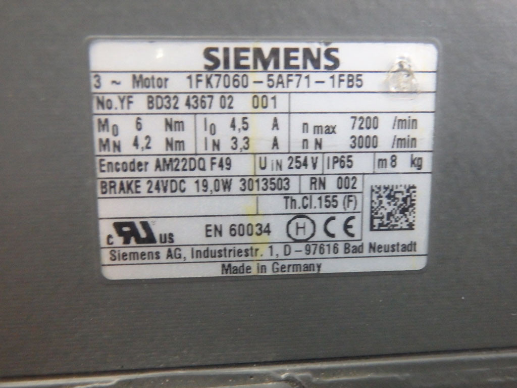 SIEMENS 1FK7060-5AF71-1FB5