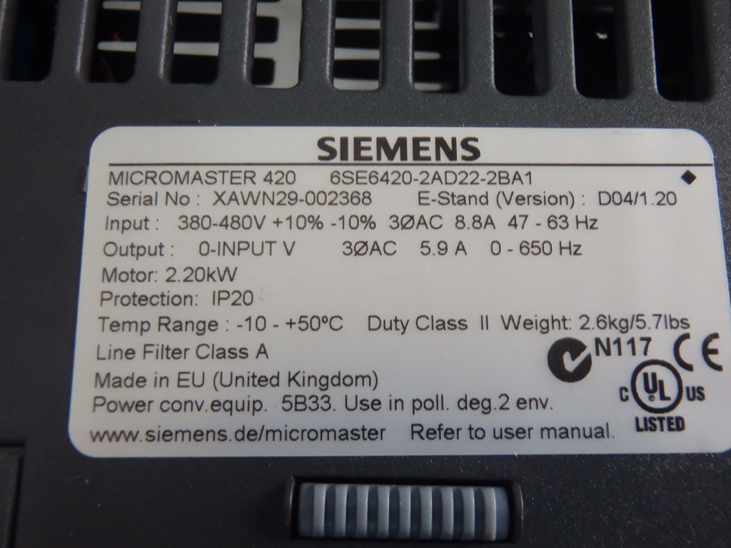 SIEMENS 6SE6420-2AD22-2BA1