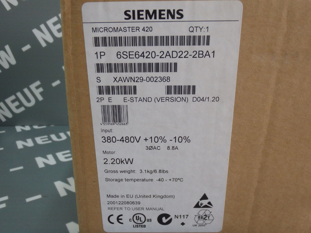 SIEMENS 6SE6420-2AD22-2BA1