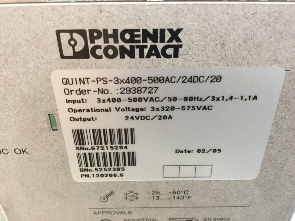 PHOENIX CONTACT QUINT-PS-3X400-500AC/24DC/20