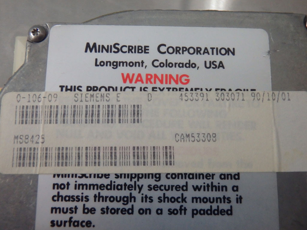 MINISCRIBE CORPORATION 8425
