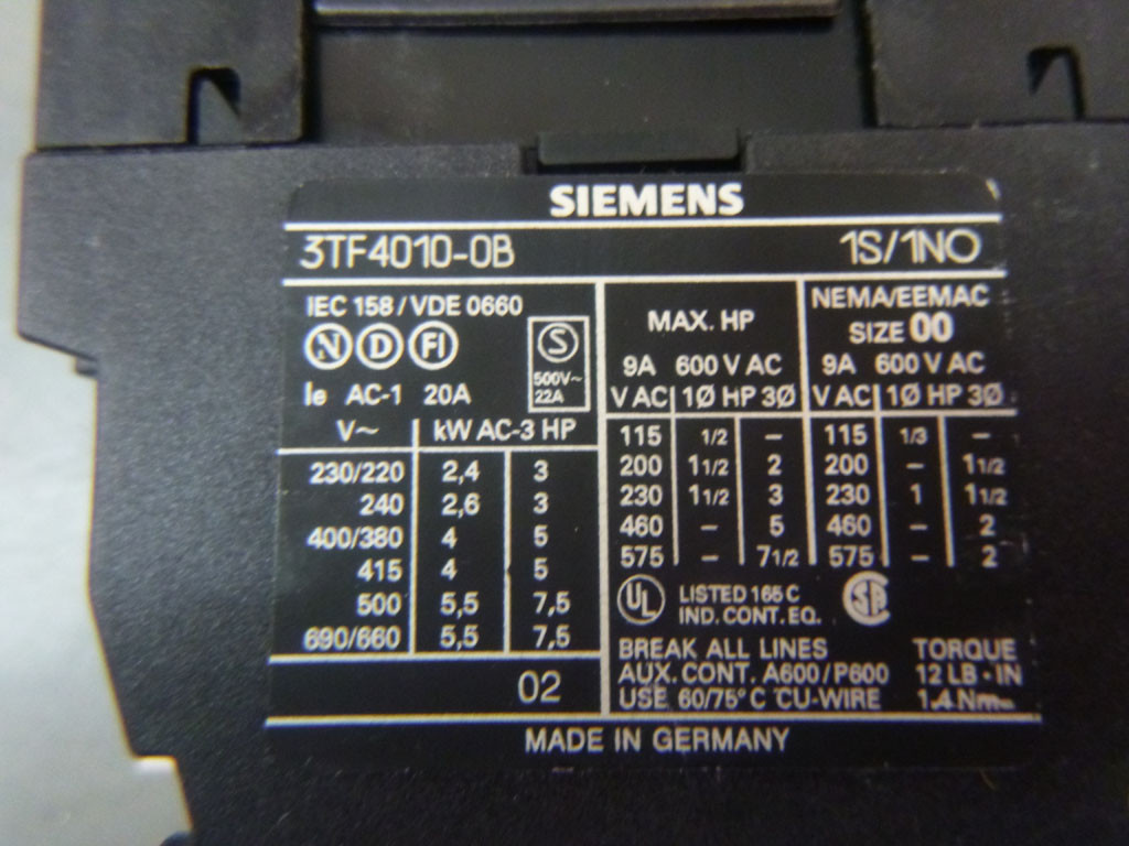 SIEMENS 3TF4010-0B