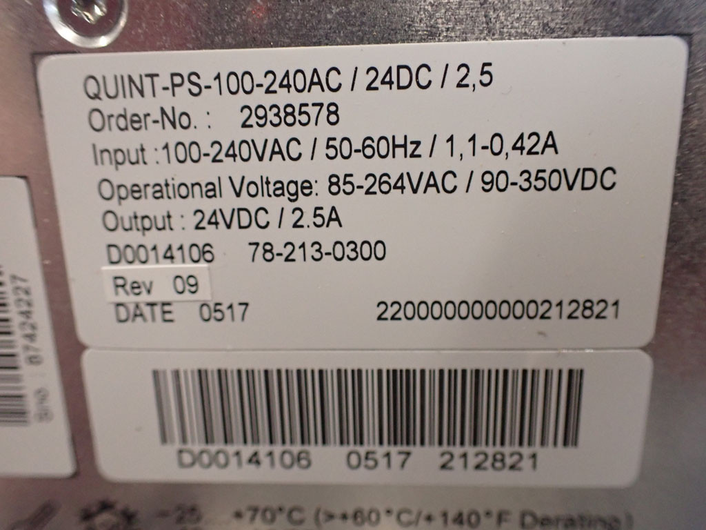 PHOENIX CONTACT QUINT-PS-100-240AC/24DC/25