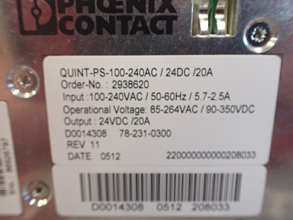 PHOENIX CONTACT QUINT-PS-100-240AC/24DC/20A