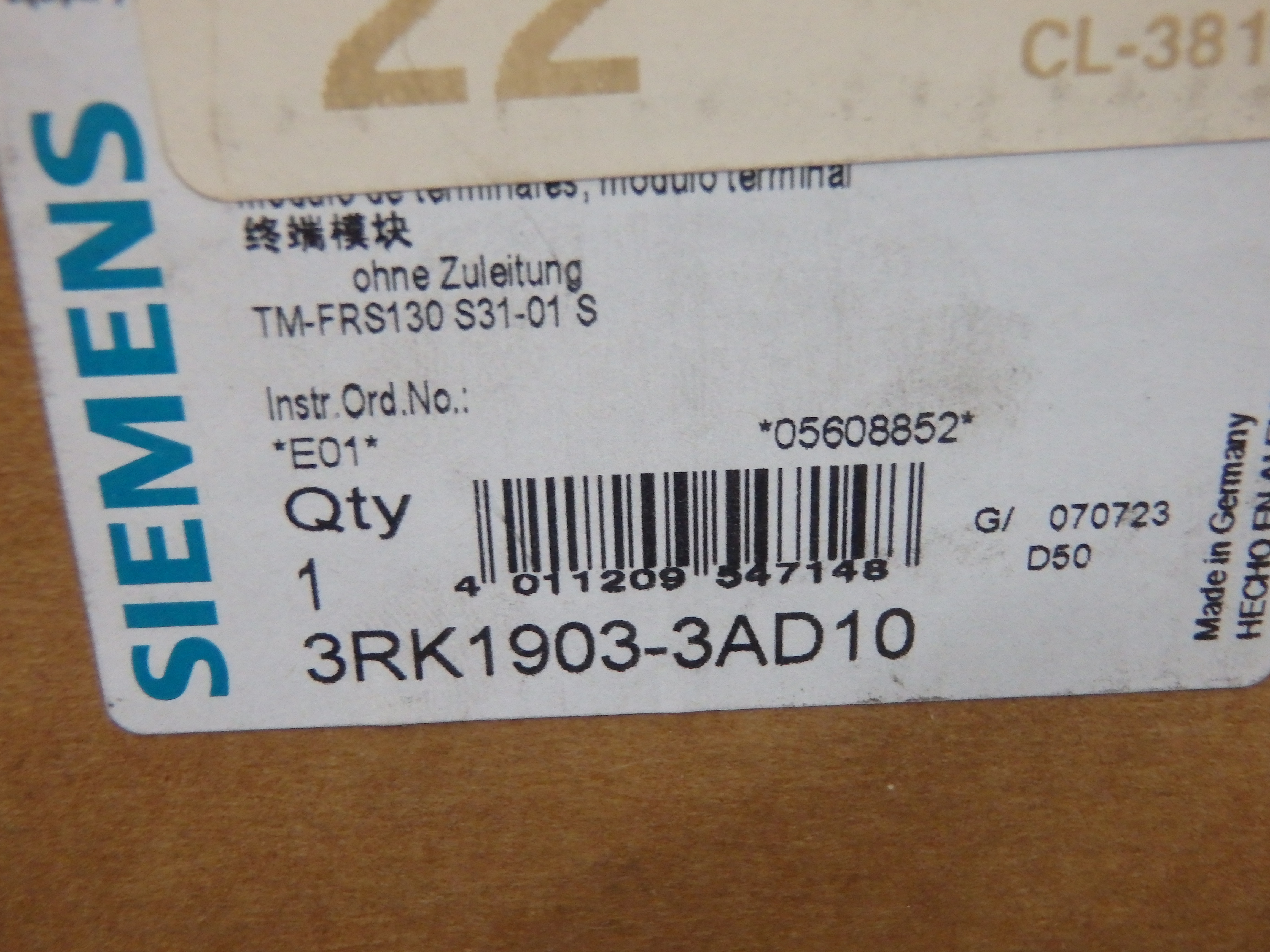 SIEMENS 3RK1903-3AD10