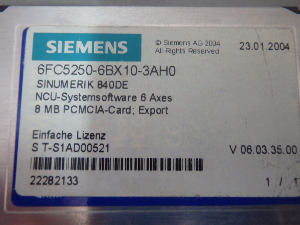 SIEMENS 6FC5250-6BX10-3AH0