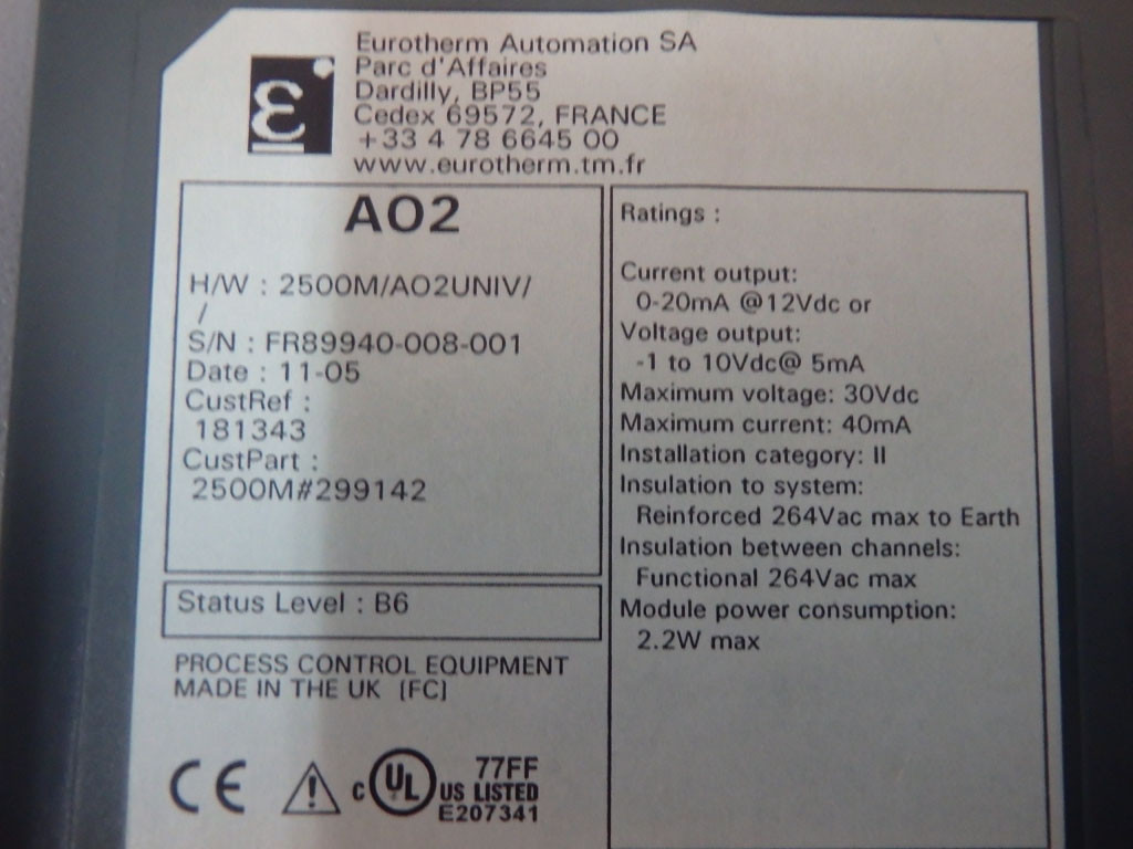 EUROTHERM 2500M/A02UNIV