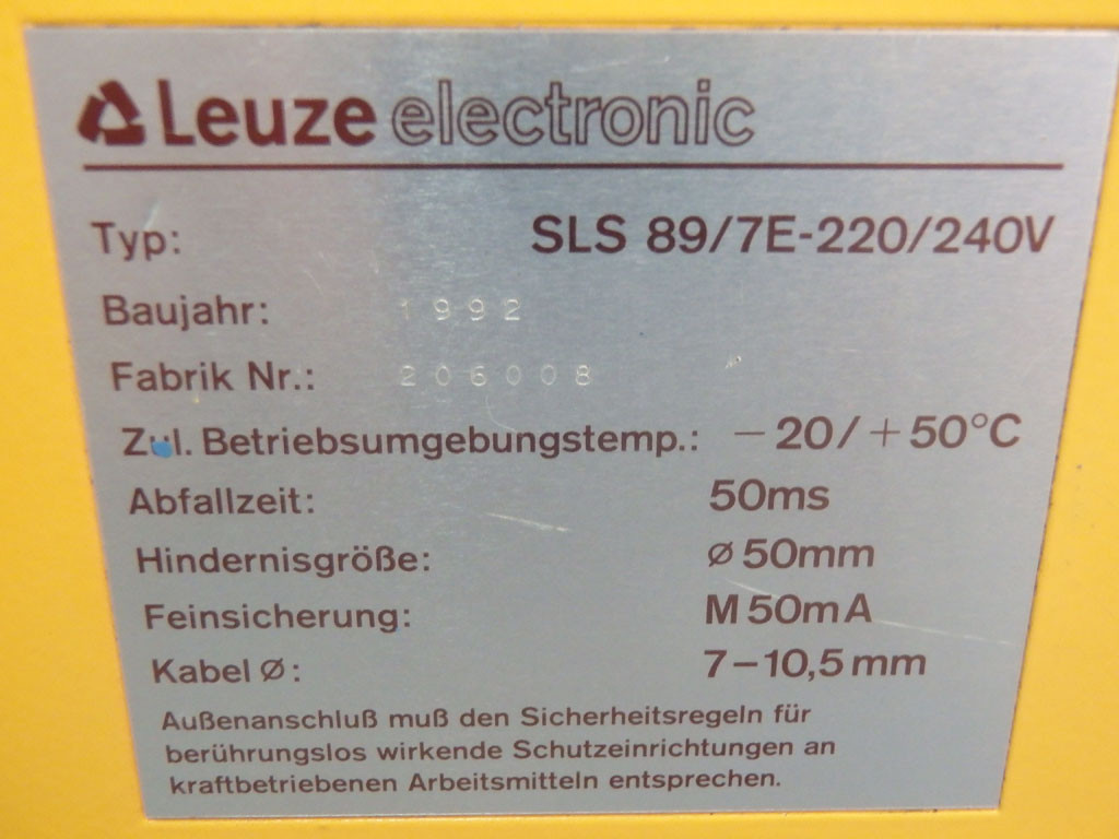LEUZE ELECTRONIC SLS89/7E-220/240V