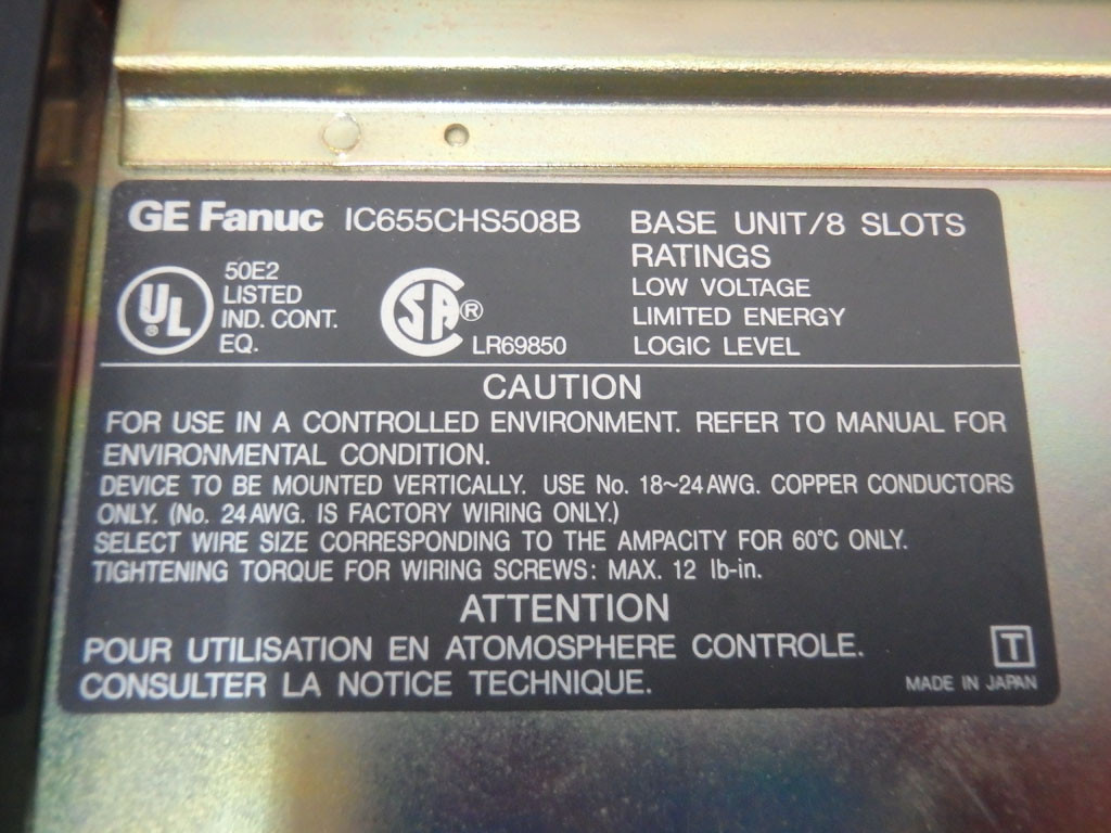 GE FANUC IC655CHS508B