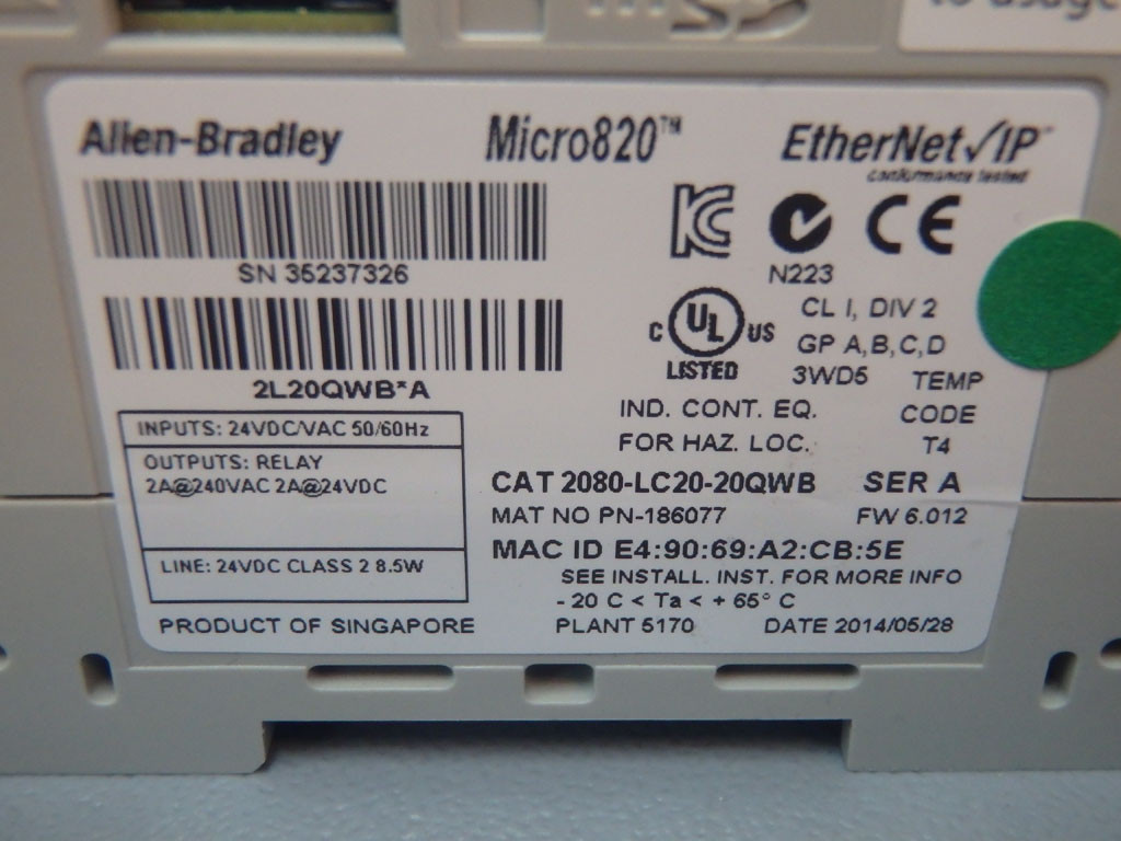 ALLEN-BRADLEY 2080-LC20-20QWB