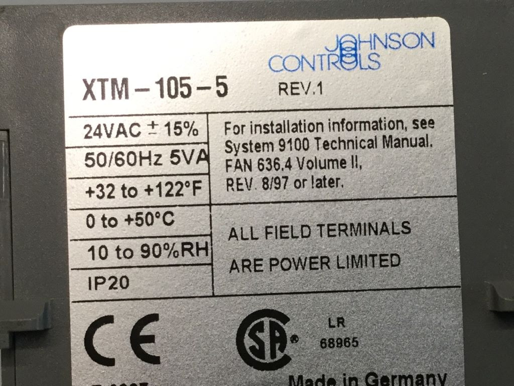 JOHNSON CONTROLS XTM1055