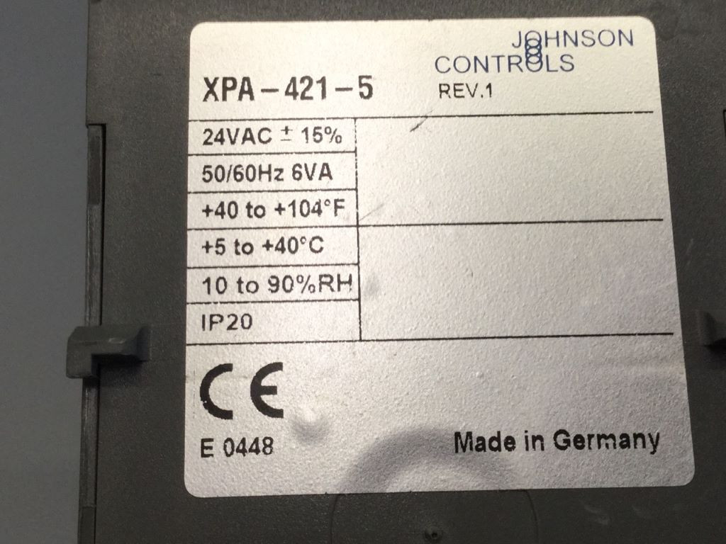 JOHNSON CONTROLS XPA-421-5