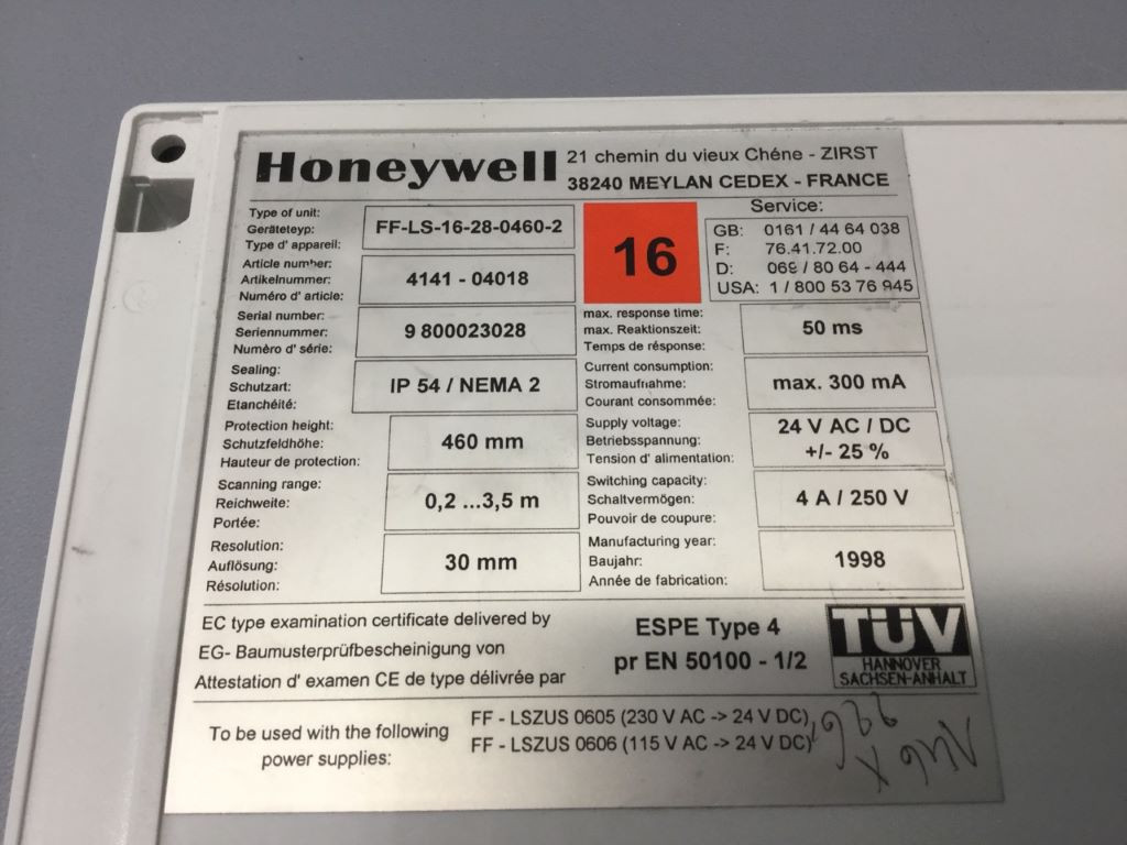 HONEYWELL FF-LS-16-28-0460-2